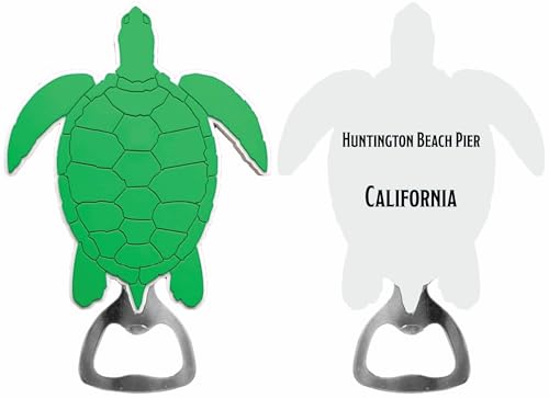 Huntington Beach Pier California Souvenir Turtle Bottle Opener – PVC Beach Souvenir, 4.5' Novelty...