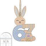 Adornos de Pascua – 67 números de madera de primavera lindo recuerdo de fiesta, adorno colgante de Pascua | para vacaciones, hogar, pared, fiesta, cocina, jardín al aire libre, patio