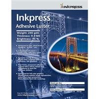 Inkpress Adhesive Luster Inkjet Paper, 240 gsm Weight, 95% Brightness, 9.5 mil Thickness, 17x22", 20 Sheets