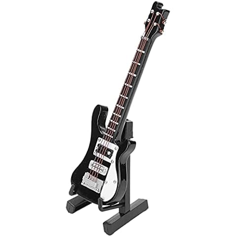 10CM Miniatur Gitarre, Mini Holz Gitarren Dekor Musikinstrument Dekor Puppenhaus Modell Heimtextilien Cover