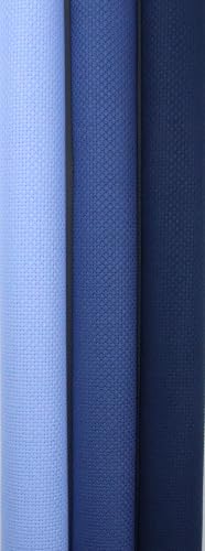 Image of KCS 3 pc of 15 inch x 18 inch(38cmx45cm) 14 Count Cross Stitch Cotton Aida Cloth Needlework Rolled Fabric Box,14CT,Light Blue+Jeans Blue+Navy Blue