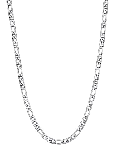 U7 Men Necklace Preminum Fashion Jewelry Stainless Steel 3mm Wide Figaro Chain for Pendant, 18'