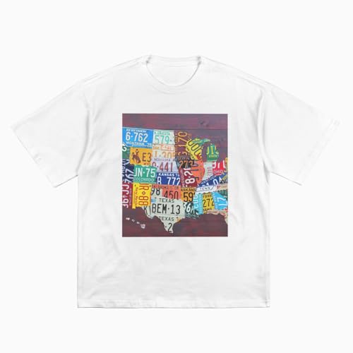 T-shirt imprimé carte d'immatriculation en coton premium pour vos sorties estivales - 4