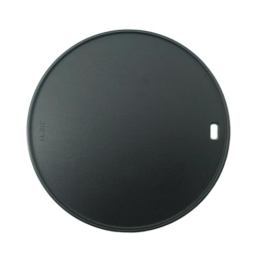 Round Pizza Steel 12' - Reversible 3D Cast Creates Gorgeous Crusts, Enamelled Cast Iron Pizza Baking Stone For Oven, Round Griddle, Speed & Even Heating Baking Steel Griddle