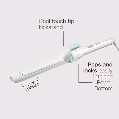 Mane 1.25 Curling Iron Extended Barrel Attachment + Power Bottom Bundle - Includes Power Base for Hair Styling Attachments + Versatile Hair Wand for Loose, Beachy Wave or Defined Curls (2 Count)