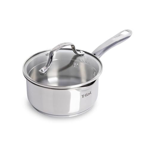 Image of T-fal Gourmet 1.5 Quart Stainless Steel Saucepan, Induction Compatible, Dishwasher Safe, Oven Safe to 500F, Skillet Set, Sauce Pans, Silver
