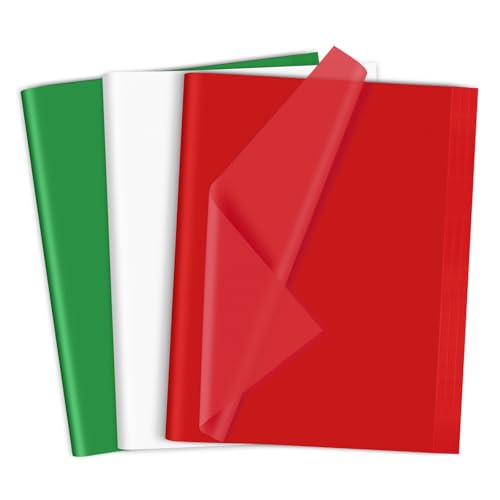 CHRORINE 120 Sheets Red/Green/White Tissue Paper Christmas Art Gift Wrapping Tissue Paper Bulk for Crafts DIY Birthday Decor Christmas Holiday Party (20 x 13.8 inches)