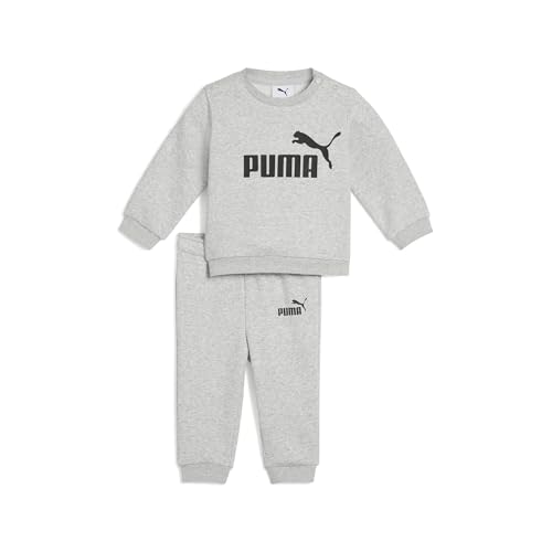 PUMA Unisex Baby MINICATS ESS Crew Set FL INF Gestrickte Anzüge, Light Gray Heather, 104