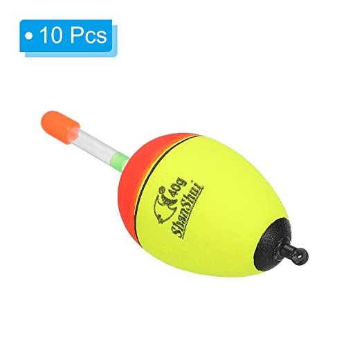 PATIKIL 1.4oz Fishing Bobbers, 10 Pack EVA Fishing Float for Saltwater Freshwater Fishing Yellow - Image 3