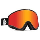 Volcom Snow Goggles with Matte Black Frames, Red Chrome Lens, Yellow Bonus Lens 2024