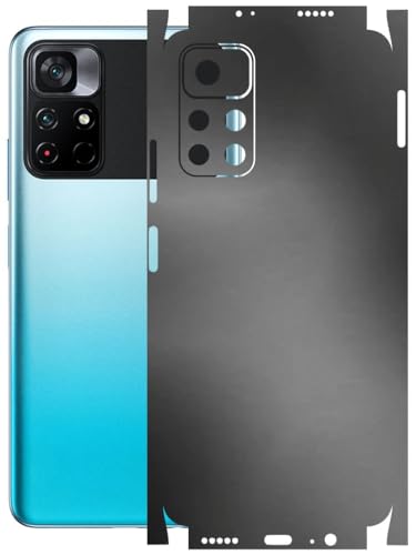 Image of AtOdds - Full Body Back Screen Guard Protector Film - Lamination Wrap Skin Sticker Compatible with Poco M4 PRO (5G) | Scratchproof Matte Finish (Metallic Grey)