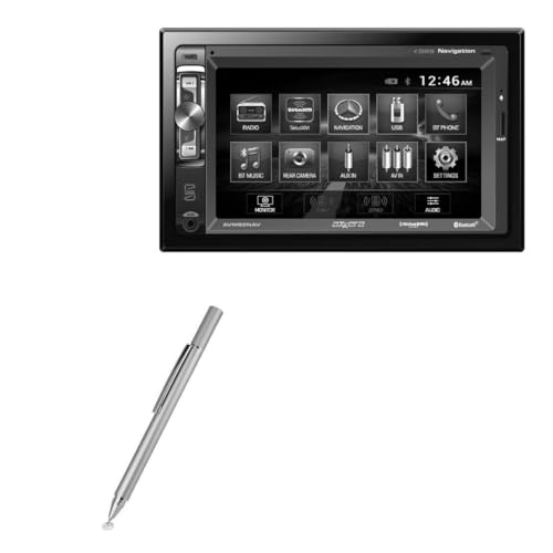 BoxWave Stylus Pen Compatible with Axxera AVM211NAV - FineTouch Capacitive Stylus, Super Precise Stylus Pen - Metallic Silver