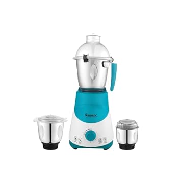 Warmex MG550 Mixer Grinder 550 W with Heavy Copper Motor 3 Jars (White & Blue)