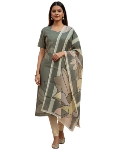 Image of Sun Fashion And Lifestyle Chanderi Printed Straight Kurta With Dupatta Set