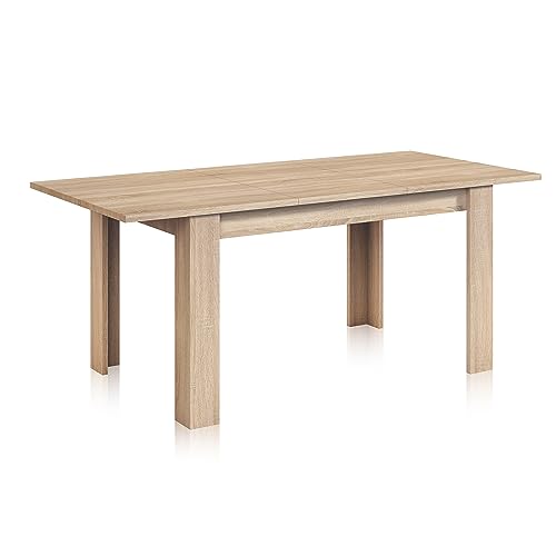 Habitdesign – Mesa de Comedor Extensible en Color Roble Canadian, Mesa para Salón o Cocina, 140–190x90x78 cm – Modelo Kendra