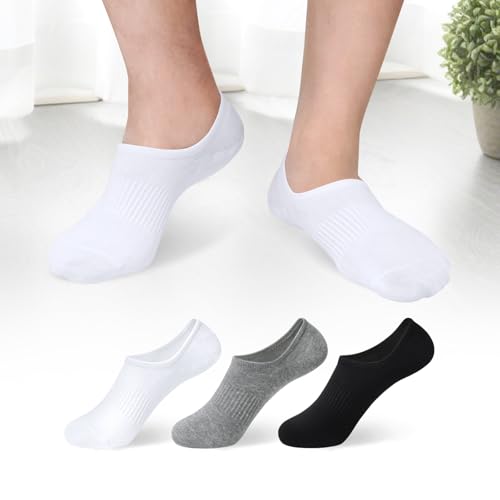 Mens No Show Socks 3 Pack Non-Slip Short Socks Low Cut Size 8-10/10-13