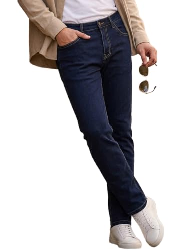 Image of Urbano Fashion Men's Straight Fit Heavy Washed Denim Jeans Stretchable