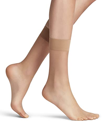 Image of FALKE Women's Shelina 12 Denier Anklets, Crew Length, Light Shine, Casual or Dress, Ultra-Sheer Transparent, Nylon, Beige (Sun 4299), 5-7.5, 1 Pair
