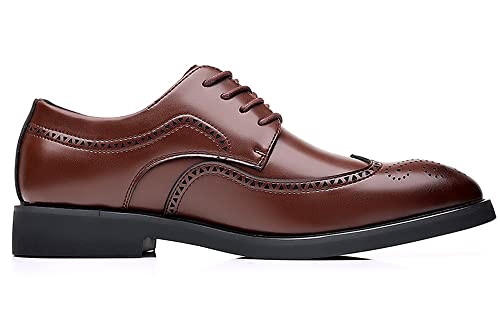 Santimon Mens Dress Shoes Derby Classic Lisbon Brogue Formal Wing Tip Tie Oxfords3