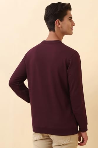 Image of Allen Solly Men's Cotton Blend Crew Neck Sweatshirt with Straight Pocket