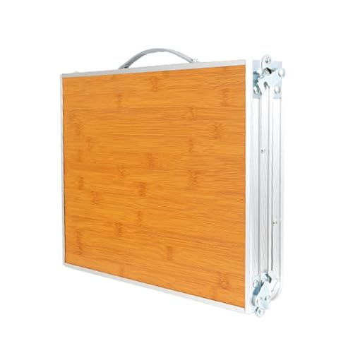 Mesa plegable portátil para exteriores con asa de transporte, mesa ligera de bambú para picnic, mesa de campamento, fácil transporte, ideal para acampar y actividades al aire libre
