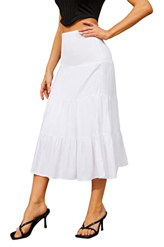 Image of Tsher Tube Top Dress for Women Summer Solid Strapless Mini Dresses Off The Shoudler Ruffle Beach Cover Sundress