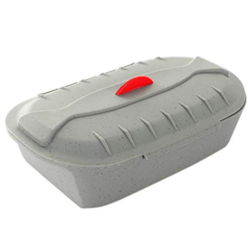 Cabilock Silikondampfer 800Ml Fisch- Und Gemüsedampfer Boxfischdampferpfanne Mikrowellengeeigneter Dampfgarer mit Deckel zum Kochen von Gemüsefisch-Meeresfrüchten