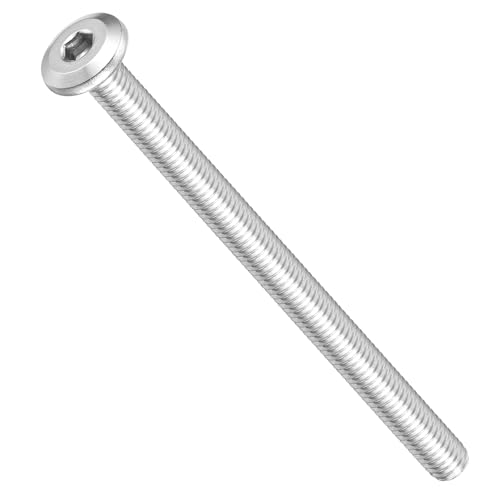 Image of METALLIXITY Flat Head Hex Socket Cap Screws Bolts(M6-1x85) 15Pcs, 304 Stainless Steel Hex Socket Furniture Bolts Screws - for Furniture Woodworking Project, Silver Tone