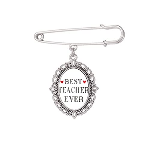 Broche en métal Best Teacher Ever M pour robe et chemise