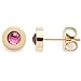 Produktbild Leonardo Jewels Isa Ohrstecker, Ohrringe aus Edelstahl, Glas-Kristall pink, Facetten-Schliff gold, 7 mm, Plättchen-Stecker Damen Schmuck, 1 Paar, 022875