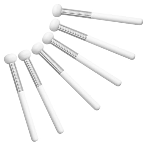 WOONEKY 6pcs Face Sponges for Makeup Concealer Brush Set Mushroom Sponge Wood Handle Easy to Use