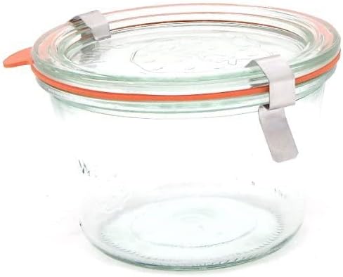 Weck 741 - 0.25 Liter Mold Jars with Lids - 6 Rings and 12 Clamps