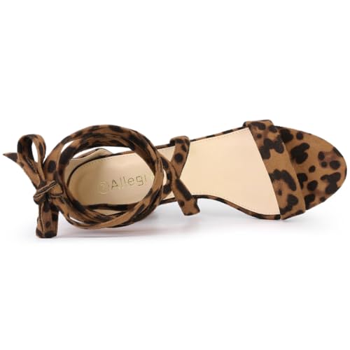 Allegra K Women's Lace Up Block Heels Sandals4