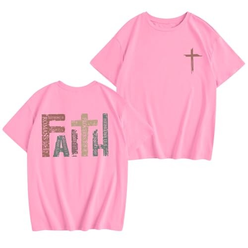 Image of Jesus Shirt for Girls Christian Faith Tshirts Kids Cute Bible Verse Graphic Tees Inspirational God Religious Clothes