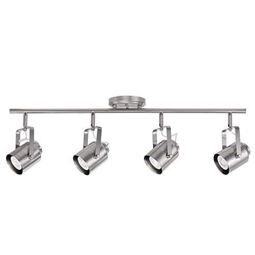 Globe Electric 59237 Westmore 4-Light Track Lighting, Brushed Nickel Finish, Bulbs Included