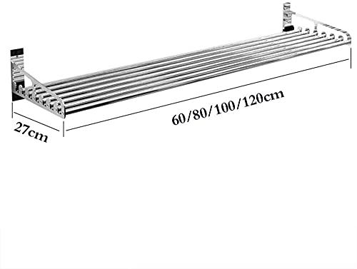 Support micro-ondes mural étagère cuisine inox 7 tubes ronds