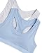 Hanes Girls' Cotton Racerback Sports Bra 2-Pack, Chambray Blue/Heather Gray, Small