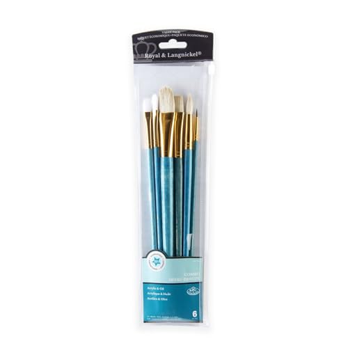 Royal & Langnickel Royal Zip N' Close Camel Bristle White Taklon Variety 6-Piece Brush Set