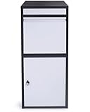 Ondis24 Korona Paketbox Postbox für Pakete, Päckchen, Warensendungen und Briefe mit Paketsafe, galvanisiert (103 cm, Schwarz Grau)