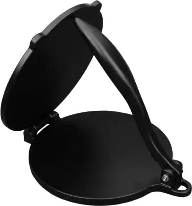 Aluminum Non-stick Puri Maker Press Machine with Handle, Puri Maker Press, 6.5 inch Puri Press, Papad, Khakhra, Chapati Maker (Black)(Nonstick Aluminum)