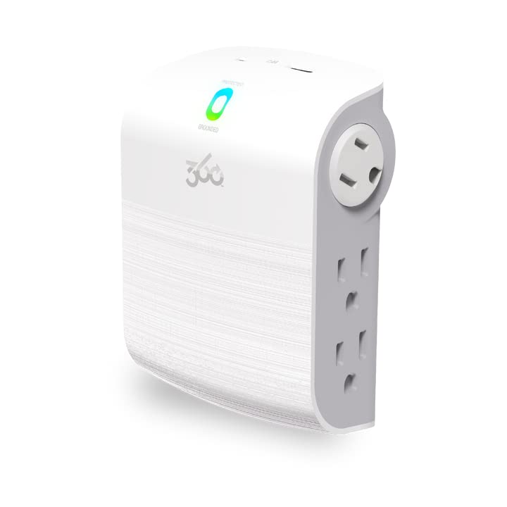 360 Electrical Sideline 2.4 Revolve Edition 6-Outlet (2 Rotating) Surge Tap w/ 2.4A 2-Port USB