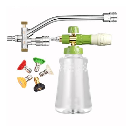 Puleuroy con 5 Boquillas Pulverizadoras de Lavado A Presión, Accesorio de Conector Doble de, Conexión Rápida B de 1/4 de Pulgada