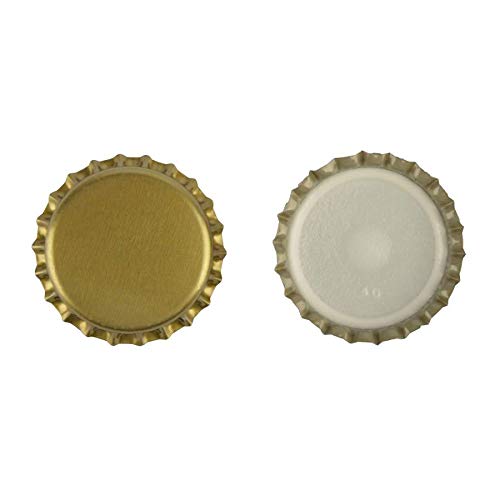 Lot de 1000 bouchons de couronne - 29 mm - Or - Avec insert en mousse - Jusqu'à 4 bar - Spécialement conçus pour les brasseries amateurs, la brasserie, la bière