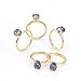 Dsnyu Yellow Gold Engagement Ring, Eternity for Women 9K Yellow Gold with 2ct Blue Oval Moissanite Band Fashion Trendy Size 6