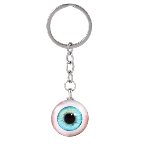 lasuroa Goth Eyeball Keychain, Vintage Horror Keychain Creepy Halloween Keyring