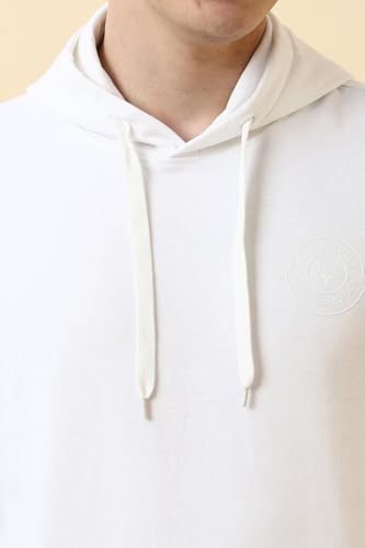 Image of Allen Solly Men's Classic Cotton Solid Hooded Sweatshirt with Kangaroo Pockets