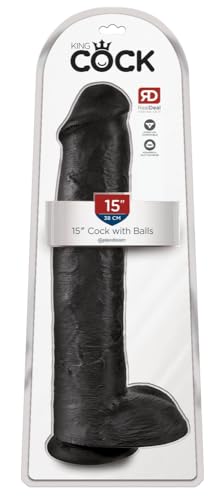 15 Inch Cock with Balls - Black