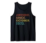 Photo Gallery awesome since october 1973 birthday idea men women vintage canotta Photo Gallery awesome since october 1973 birthday idea men women vintage canotta