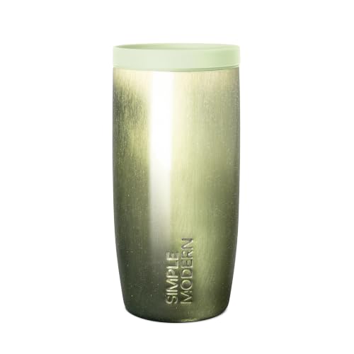 Image of Simple Modern Travel Coffee Mug Tumbler with 360 Lid | Ceramic-Lined Insulated Stainless Steel Cold Brew Iced Coffee Cup | Gift for Women Men Her Him | Voyager Signature | 16oz | Key Lime Cateye