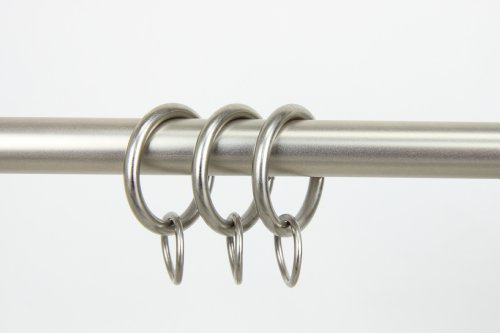 A&F Rod Decor - 10 Curtain Rings with Rings 1 inch - Satin Nickel